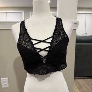 Victoria's Secret PINK Black Lace Bralette Large